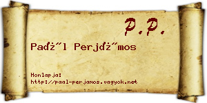 Paál Perjámos névjegykártya